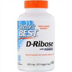 Doctor's Best, D-рибоза с BioEnergy Ribose, 850 мг, 120 растительных капсул