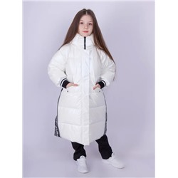 Пальто для девочек МИРЕЙ 11П114 белый