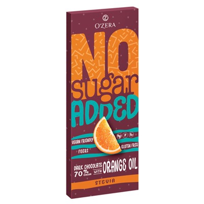 «OZera», горький шоколад No sugar added Dark&Orange, 90 г