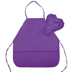 Фартук для труда и нарукавники 45*54см фиолетовый, 3 кармана, водоотталкивающая ткань