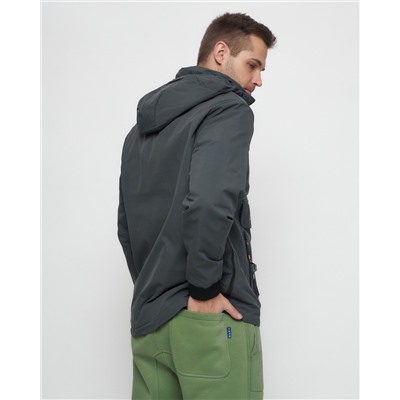 Куртка-анорак спортивная мужская темно-серого цвета 88620TC