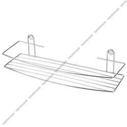 Полка настен, прям (35х13 h7,5см) борт 2прута,хром