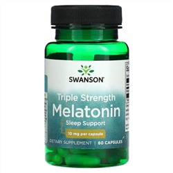 Swanson, Мелатонин тройной силы, 10 мг, 60 капсул