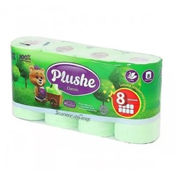 Туалетная бумага PIushe cIassic 2сл/8рул Зелен яблоко