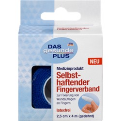 Mivolis Selbsthaftender Fingerverband, 2,5 cm x 5 m Самоклеящийся бинт для фиксации компрессов на пальцах рук и легкой поддержки связок и суставов, 2,5 см x 5 м, 1 рулон