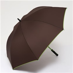 Зонт - трость полуавтоматический «Кант», 8 спиц, R = 60 см, ветроустойчивый, цвет тёмно-коричневый/салатовый