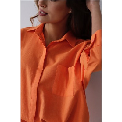 11368 Рубашка с цельнокроенными рукавами оранжевая