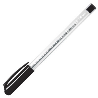 Ручка шариковая черная 1,0мм Ultra Glide Technology U-11 трехгранная, одноразовая, рифленый держатель, 2шт
