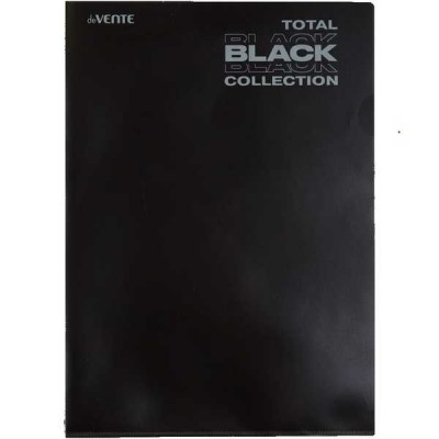 Папка-уголок A4 TOTAL BLACK (220x310 мм) 180 мкм, непрозрачная черная с дизайном, индивидуальная м