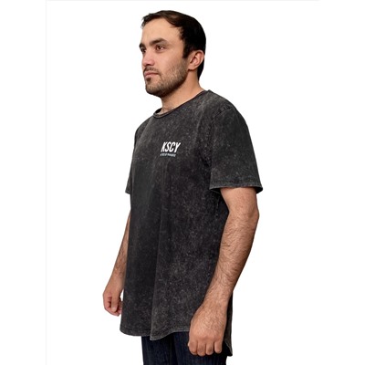 Мужская оверсайз футболка KSCY – винтажные акценты, объемный крой, асимметричная спина №274