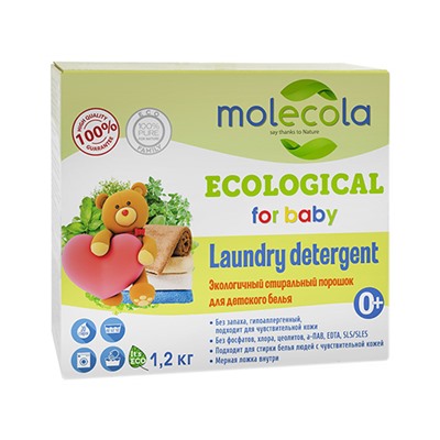 Molecola. Экологичный стиральный порошок для детского белья 1,2 кг