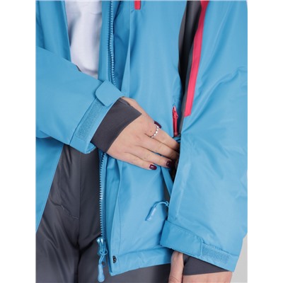 Горнолыжная куртка женская синего цвета 552001S