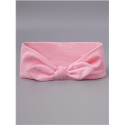 Повязка-солоха трикотажная для девочки однотонная, пастельно-розовый