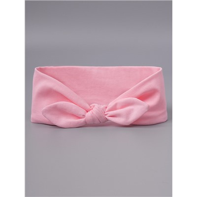 Повязка-солоха трикотажная для девочки однотонная, пастельно-розовый