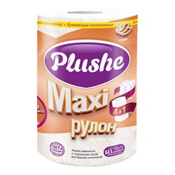 Полотенца бумажные 2-сл. кухонные  "Plushe"  белые с рисунком MAXI  40м.(18шт*уп)/16982/