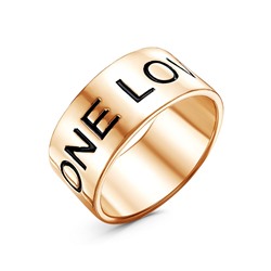 Кольцо ONE LOVE из золоченого серебра с эмалью