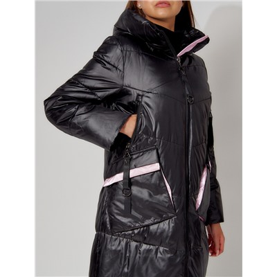 Пальто утепленное зимнее женское  розового цвета 442155R