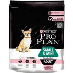 PURINA Pro Plan корм для взрослых собак мелких и карл. пород с чувств. кожей Лосось,Рис 700г