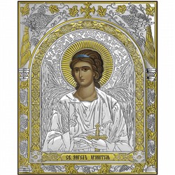 Ангел Хранитель Икона Ekklesia silver art 21,5 х 27,5 см на деревянной основе, золочение 999.95, сер