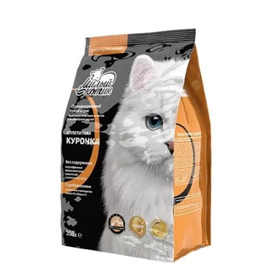 Милый Котик корм для кошек Аппетитная Курочка 350г