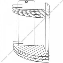 Полка настен 2-х ярус,углов. (20х20 h30см) борт 3прута,дно-овал,крепл.п/шуруп (12)