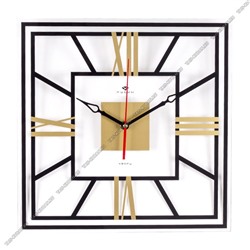 Часы (стекло) квадр.(35х35см) "Рим" прозрач/черные