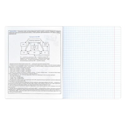 Тетрадь предметная арт. 63426/ 16 "АНИМЕ" ИНФОРМАТИКА /48 л., А5+, вн.блок - клетка, белый офсет, мягкий переплёт (2 скобы), облож.- мелованный картон 190 г/м², выборочный ТВИН УФ-лак, Подкладные листы со справочной информацией/