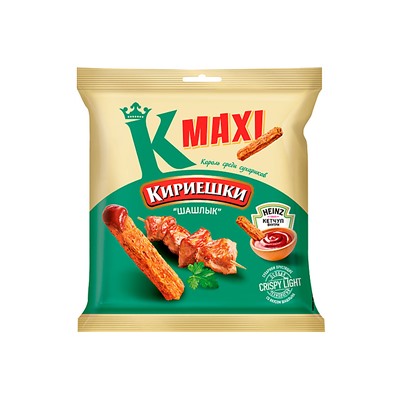 «Кириешки Maxi», сухарики со вкусом «Шашлык» и с кетчупом Heinz, 75 г