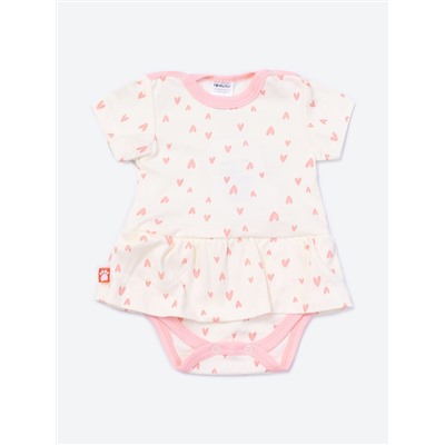 Боди-юбка с сердцами "Базовый ассортимент" для новорождённой (9261248)