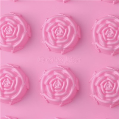 Форма силиконовая для выпечки Доляна «Роза», 29,5×17,5 см, 15 ячеек, цвет МИКС