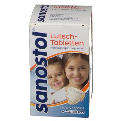 Sanostol (Саностол) Lutsch-Tabletten Леденцы с витаминами и кальцием для ежедневного приема, для детей от 4-х лет, 75 шт