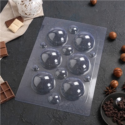 Форма для шоколада и конфет пластиковая «Сферы», 6 см, цвет прозрачный