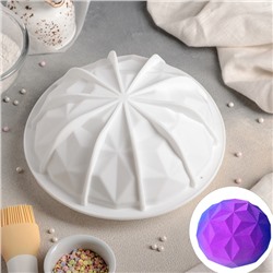 Форма силиконовая для муссовых десертов и выпечки Доляна «Кристалл», 19×9,8 см, цвет белый