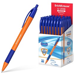 Ручка шариковая автоматическая синяя 1,0мм U-209 Orange Matic&Grip Ultra Glide Technology, игольчаты
