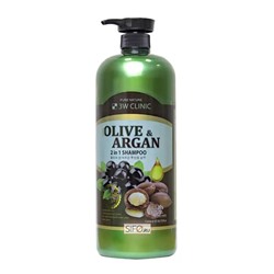 Шампунь для повреждённых волос с маслами арганы и оливы 3W Clinic Olive & Argan 2 in 1 Shampoo