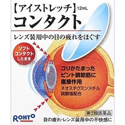 Rohto DryEye Contact- Увлажняющие капли для глаз при ношении контактных линз, 12 мл(4987241114535)
