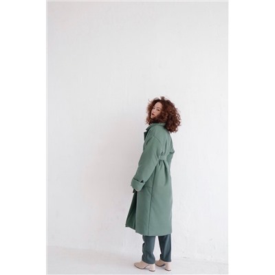 8204 Пальто-одеяло Premium Аlpolux в серо-зелёном