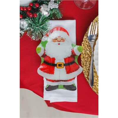 Блюдо стеклянное сервировочное Доляна «Дед Мороз», 19×13,5×2 см