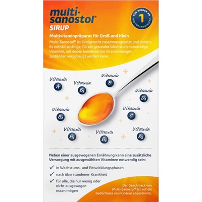 Multi-Sanostol Sirup Мультивитаминный сироп для детей от 1 года для профилактики авитаминоза, 300 г