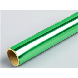 Пленка самоклеящаяся светло-зеленая металлизированная 45x100 см, BOPP с алюминиевым напылением 30 м