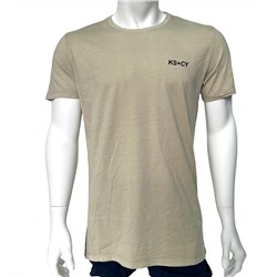 Светло-коричневая мужская футболка K S C Y  №522