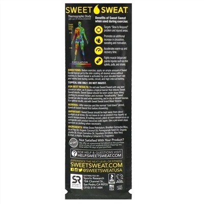 Sports Research, Триммер для талии Sweet Sweat, размер M, черный и желтый, 1 шт.