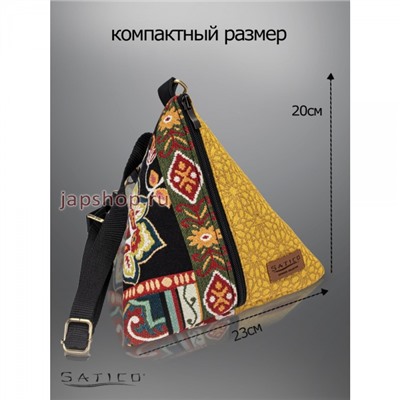 Satico Origami Triangular Bag Yellow Японская дизайнерская сумка из гобелена(4687202269099)