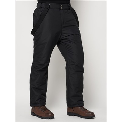 Полукомбинезон брюки горнолыжные мужские черного цвета 66414Ch