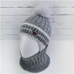 зм1229-51 Комплект вязаный шапка/снуд Fashion серый