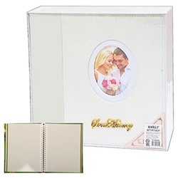 Фотоальбом магнитный 20 листов Свадебный, твёрдая обложка, отделка- ткань, рамка для фото, подарочна