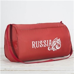 Сумка спортивная Russia-хохлома на молнии, наружный карман, цвет красный