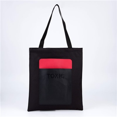 Сумка-шопер с карманом TOXIC, черный цвет, 40 х 35 см