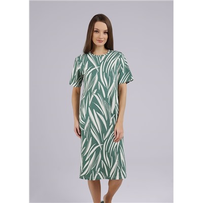 Платье женское для дома CLE LDR24-1100 зелёный/молочный