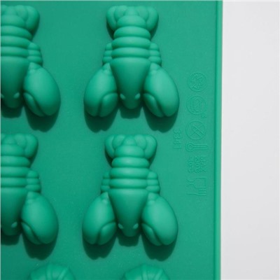 Форма силиконовая для льда и кондитерских украшений Доляна «Морской мир», 22×14×1 см, 14 ячеек, цвет МИКС